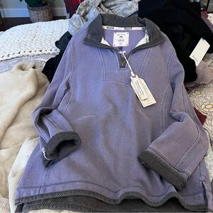 Fat Face Purple Quarter-Zip Sweatshirt